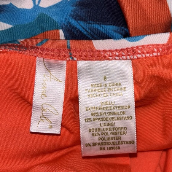 Anne Cole Floral Twist Front Shirred Bandeau ONE Piece, Size 8 - Picture 2 of 5